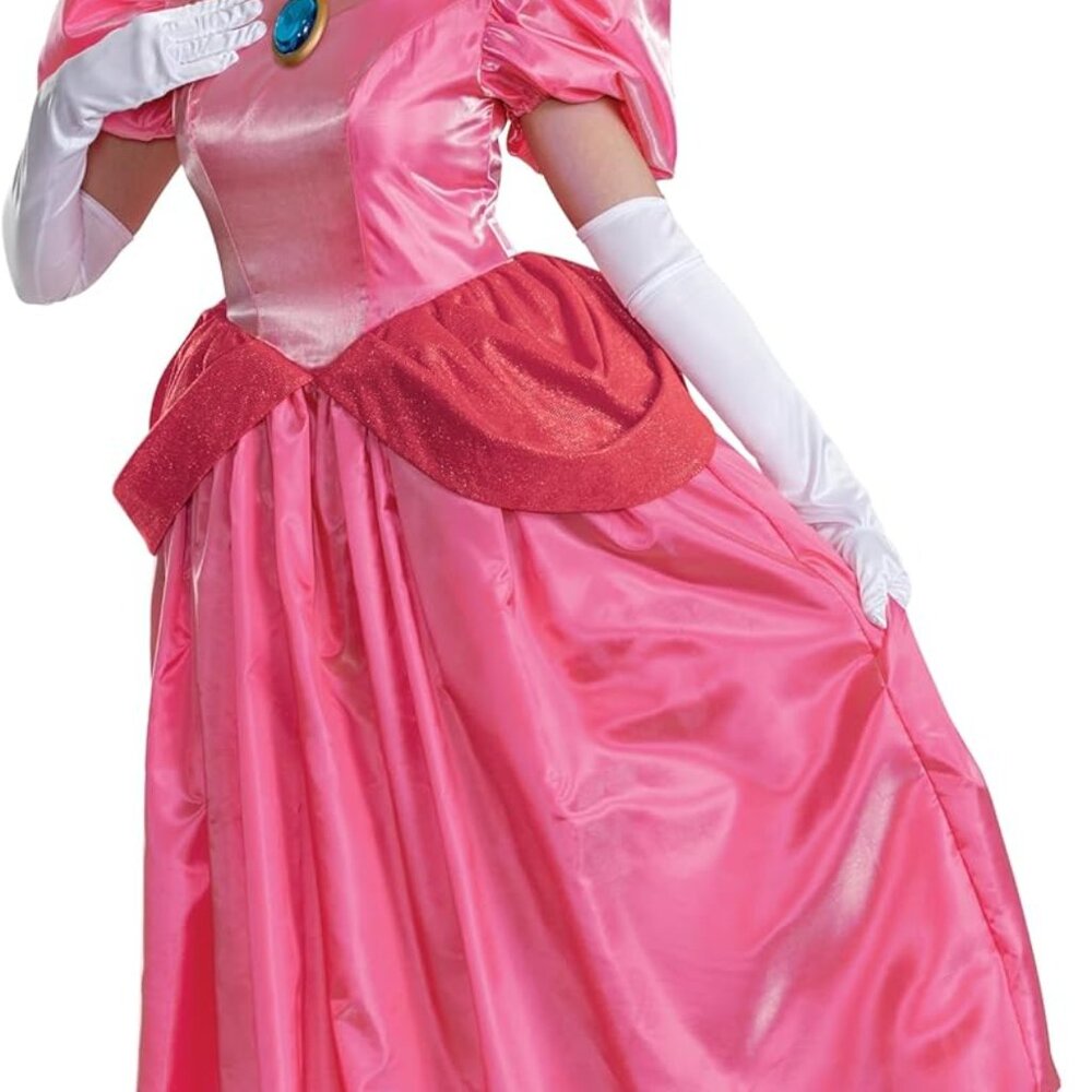 Super Mario Princess Peach Adult Costume L 12-14 New